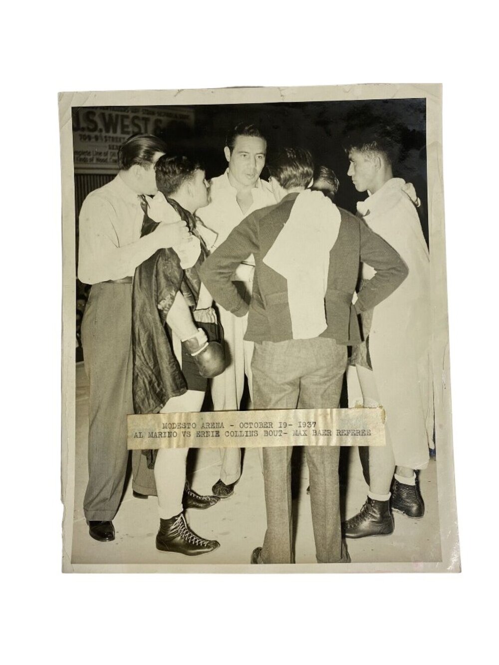 MAX BAER Boxer Referee Photograph World Heavyweight Champion Marino Collins 1920